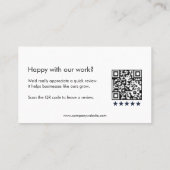 Business Review Thank You QR Code Modern Simple 紹介カード (裏面)