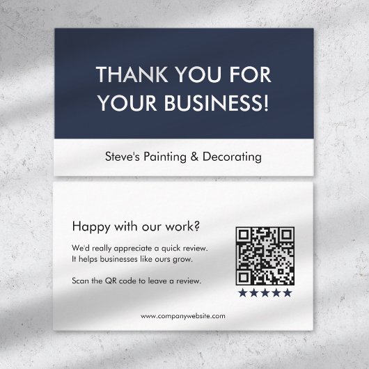 Business Review Thank You QR Code Modern Simple 紹介カード