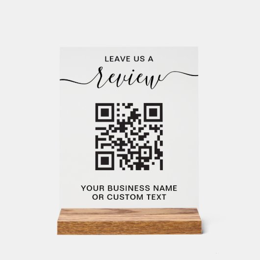 Business Review With QR Code アクリルサイン (正面)