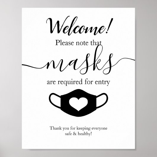 Business Safetyモダン衣服顔マスクスクリプト ポスター (正面)