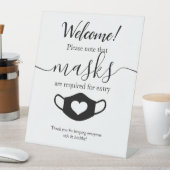 Business Safetyモダン衣服顔マスクスクリプト 台座サイン (インサイチュ)