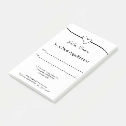 Business Salon Black White Your Next Appointment ポストイット (アングル)
