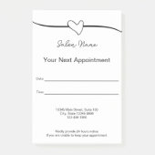 Business Salon Black White Your Next Appointment ポストイット (正面)