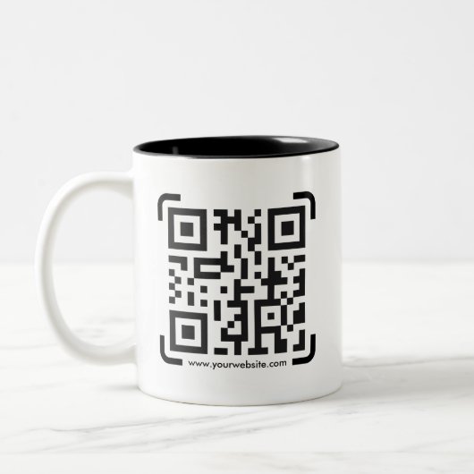 Business Scan Me QR Code Website Modern Simple ツートーンマグカップ (左)