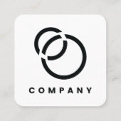 Business Scan QRコードWebサイトロゴモダンシンプル スクエア名刺 (裏面)