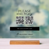 Business Scan to Pay Personalized QR Code アクリルサイン (ニュートラル)