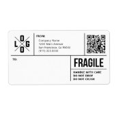 Business Shipping Logo QR Code Fragile Warning ラベル (正面)
