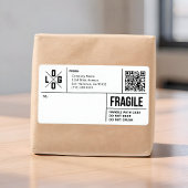 Business Shipping Logo QR Code Fragile Warning ラベル