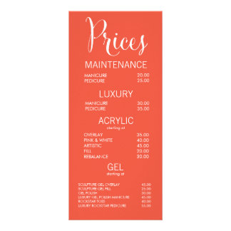 Business Shop Menu価格表カードラックカード ラックカード
