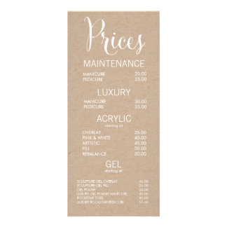 Business Shop Menu価格表カードラックカード ラックカード