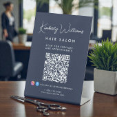 Business Signature Script Monogram QR Code 台座サイン