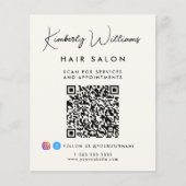 Business Signature Script QR Code Promotional チラシ (正面)