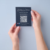 Business Signature Script QR Code Promotional Blue チラシ (手)