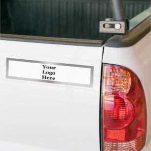 Business Silver and White Your Logoはこちらテンプレート バンパーステッカー