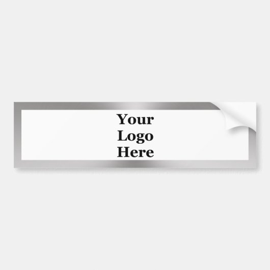 Business Silver and White Your Logoはこちらテンプレート バンパーステッカー (正面)
