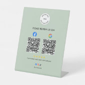 Business Social Review Pedestal Sign with Qr Code 台座サイン (正面)
