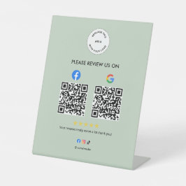 Business Social Review Pedestal Sign with Qr Code 台座サイン