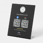Business Social Review Pedestal Sign with Qr Code 台座サイン (正面)