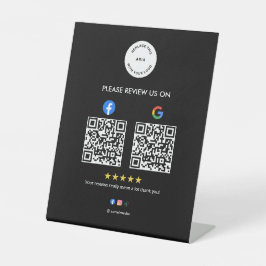 Business Social Review Pedestal Sign with Qr Code 台座サイン