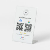 Business Social Review Pedestal Sign with Qr Code 台座サイン (正面)