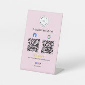 Business Social Review Pedestal Sign with Qr Code 台座サイン (正面)