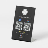 Business Social Review Pedestal Sign with Qr Code 台座サイン (正面)