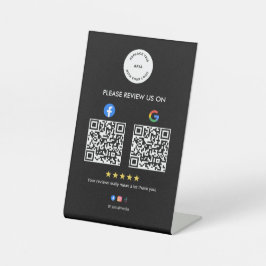 Business Social Review Pedestal Sign with Qr Code 台座サイン