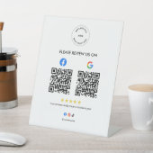 Business Social Review Pedestal Sign with Qr Code 台座サイン (インサイチュ)