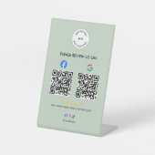 Business Social Review Pedestal Sign with Qr Code 台座サイン (正面)