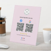 Business Social Review Pedestal Sign with Qr Code 台座サイン (インサイチュ)