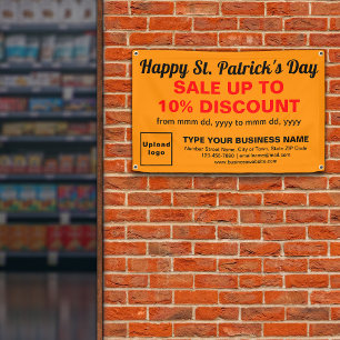 Business St. Patrick Saleオレンジカラー長方形 横断幕