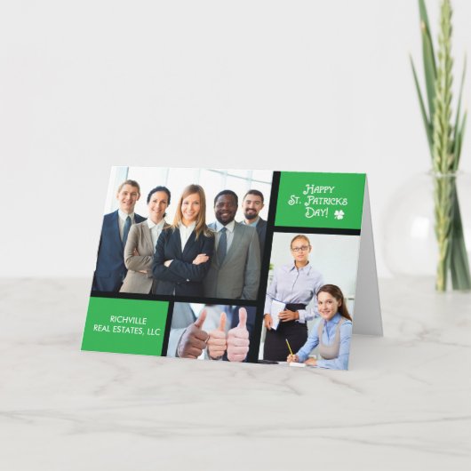 Business St. Patrick's Day写真、名前をカスタムする カード (正面)