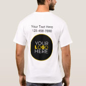 Business Staff Editable Logo Work Shirts Tシャツ (裏面)