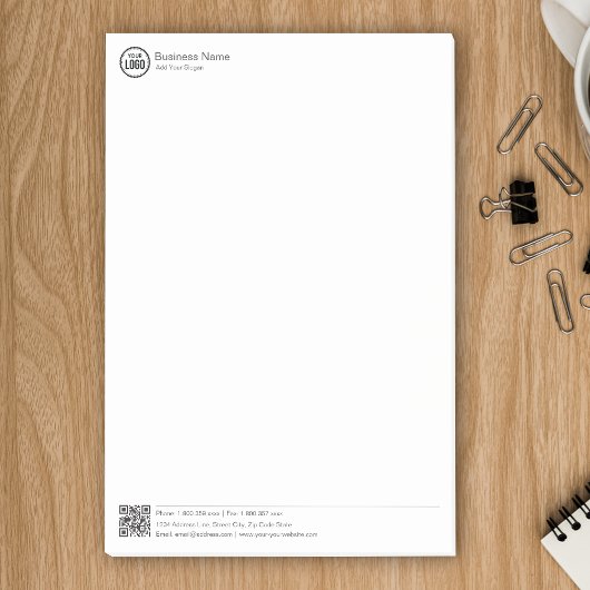 Business Stationary Template With Logo And QR Code ポストイット