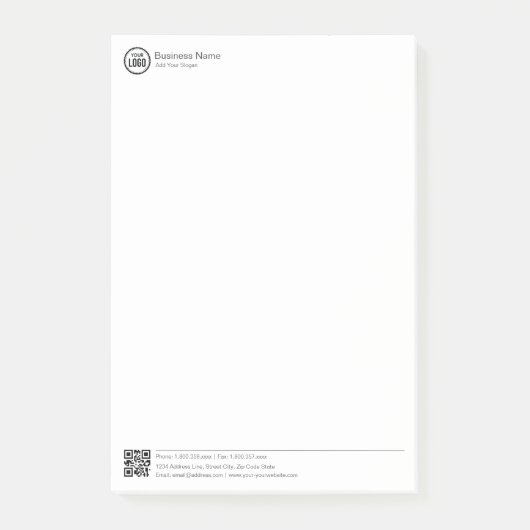 Business Stationary Template With Logo And QR Code ポストイット (正面)