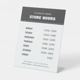 Business Store Hoursプロフェッショナルモダン 台座サイン