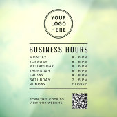 Business Store Hours QR Code Business Logo ウィンドウサイン (シート3)