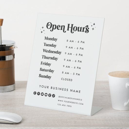 Business Store Open Hoursヴィンテージショップサイン 台座サイン (インサイチュ)