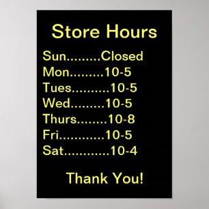 Business Supplies, Business Hours sign, generic ポスター