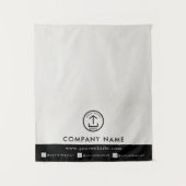Business Table Runner Banner Linen Logo Social  タペストリー (正面)