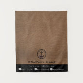 Business Table Runner Banner Linen Logo Social タペストリー (正面)