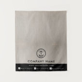 Business Table Runner Banner Linen Logo Social タペストリー (正面)
