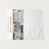 Business Table Runner Banner Real Estate QR Code タペストリー (正面(横))
