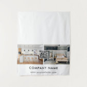 Business Table Runner Banner Real Estate QR Code タペストリー (正面)