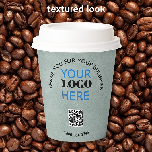 Business Texture 感謝してい Look PhoneロゴQRコード 紙コップ