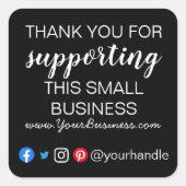 Business Thankカードのパッケージを挿入モダンする スクエアシール (正面)