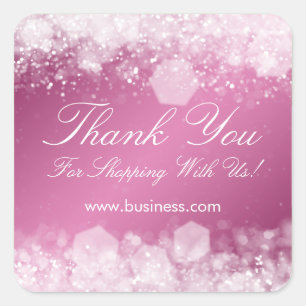 Business Thank きらめく You Night Pink スクエアシール