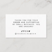 Business Thank エレガント You Black and White 名刺 (裏面)