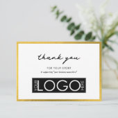 Business Thank パーソナライズされた You Logo Luxury金ゴールド サンキューカード (スタンド正面)