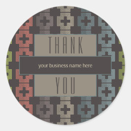 Business Thank Brown カラフル Geometric ラウンドシール